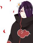  akatsuki_(naruto) akatsuki_uniform artist_request flower hair_flower hair_ornament hair_over_one_eye konan naruto naruto_(series) naruto_shippuuden petals purple_eyes purple_hair solo 