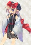  animal_ears japanese_clothes long_hair original ribbon solo toba_hiyoko 