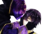  bad_id bad_pixiv_id cape code_geass gloves kamu_(camui) kururugi_suzaku lelouch_lamperouge male_focus mask multiple_boys purple_hair spoilers zero_(code_geass) 