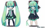  bespectacled cosplay dual_persona glasses gohei green_hair hakurei_reimu hakurei_reimu_(cosplay) hatsune_miku long_hair miichi_(mimimi) multiple_girls ribbon skirt socks spring_onion thighhighs touhou twintails very_long_hair vocaloid wand 