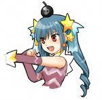  artist_request blue_hair blush kooh long_hair pangya red_eyes ribbon solo star twintails 