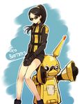  black_hair chiko_(mizuho) gloves ponytail short_shorts shorts sunglasses tokumei_sentai_go-busters usada_lettuce usami_youko 