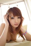  1girl amami_tsubasa asian breasts brown_eyes brown_hair highres jewelry necklace nipples photo solo topless tsubasa_amami 