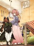  animal_ears black_hair bow braid cape cat_ears cat_tail child green_hair hair_bow hairband kaenbyou_rin komeiji_koishi komeiji_satori ladle md5_mismatch multiple_girls multiple_tails pink_hair plate red_eyes red_hair reiuji_utsuho skirt tail third_eye touhou twin_braids twintails urin wings younger 