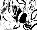  1girl black_hair bleach breasts comic cropped inflation kubo_taito kurotsuchi_nemu large_breasts manga monochrome pain pregnant screaming tentacle torture 