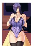  1girl aoi_nagisa_(artist) breasts kitada_yuriko large_breasts okaa-san_ga_ippai purple_hair solo 