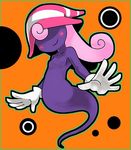  1boy blush blush_stickers curly_hair floating ghost ghost_tail gloves hair_over_eyes hands hat long_hair male paper_mario paper_mario_rpg phyrexia_c pink_hair simple_background smile striped super_mario_bros. tongue trap vivian white_background white_gloves witch_hat 