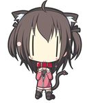  animal_ears black_hair blush_stickers cat_ears cat_tail chibi collar meina_(atlanta) original shirasu_youichi solo tail thighhighs |_| 