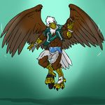  aggrobadger amber_eyes anthro avian bald_eagle bird black_sclera claws clothing eagle feathers flying football gloves jersey male pants philadelphia_eagles player shirt shoe sock socks talons tank_top torn_clothing transformation undershirt underwear uniform wings 