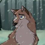  balto balto_(film) blue_eyes canine dog emberwolf female feral husky looking_at_viewer mammal outside smile snow snowing solo tree wolf 