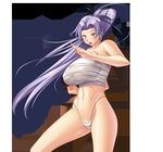  aoi_nagisa_(artist) breasts fighting_stance kanade_naoi large_breasts midriff okaa-san_ga_ippai panties sarashi underwear 