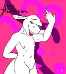  5_fingers abstract_background anthro bald clitoris cuntboy donkey dragon equine flat_chested girly intersex invalid_tag looking_at_viewer navel nipples nude plump_labia pussy smile standing teeth tongue white_fur white_skin yellow_eyes 