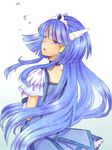  aoki_reika back blue blue_eyes blue_hair blue_skirt choker cure_beauty dress hair_tubes head_wings long_hair looking_back magical_girl precure skirt smile_precure! solo tears tiara wrist_cuffs 