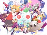  ball blonde_hair blue_eyes disc game_boy handheld_game_console isegawa_yasutaka kagamine_rin maneki-neko piggy_bank rareno_(vocaloid) rocket_ship short_hair soccer_ball solo space_craft telstar ufo unmoving_pattern vocaloid 