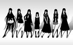  amagami ayatsuji_tsukasa black_hair bow cleavage dress enma_ai ga-rei_zero ghost_in_the_shell gray_eyes hagoromo_kitsune houkago_play isayama_yomi jigoku_shoujo kaibutsu_oujo kamura_reiri kanoe_yuuko kazuhiro_shimazu kurosaki_rendou long_hair monochrome nurarihyon_no_mago parody seifuku tasogare_otome_x_amnesia tie 