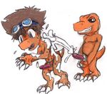  agumon digimon kanada_(artist) tagme tai_kamiya 