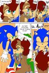  blue_eyes blush butt comic dialog dialogue english_text eyes_closed fellatio female green_eyes hedgehog japanese_text kneeling licking male mammal masturbation nude oral oral_sex outside penis rodent sally_acorn sega sex sonic_(series) sonic_the_hedgehog standing straight text tongue tree 