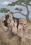  feline female looking_at_viewer mammal nude outside serval solo thejinxess whiskers 