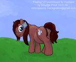 anatomically_correct anatomically_correct_pussy animal_genitalia anus blue_eyes brown_fur brown_hair butt commission cutie_mark equine equine_pussy female feral flower flower_in_hair friendship_is_magic fur grass hair horse mammal my_little_pony original_character outside pony pregnant presenting pussy raindancer smile smudge_proof solo 