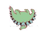  animated cute dinosaur drew_mokris loop low_res plain_background scalie unknown_artist white_background 