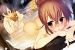  ass blush brown_hair dengeki_moeoh kagome nude onsen snow wet 