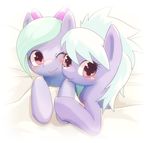  blush cloud_chaser_(mlp) cuddling equine female feral flitter_(mlp) friendship_is_magic horse looking_at_viewer mammal my_little_pony one_eye_closed pegasus pony rag. wings wink 