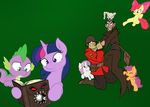  bite bombinomicon book cub cutie_mark_crusaders_(mlp) dragon equine female feral fight friendship_is_magic green_background group horn horse human male mammal merasmus_(team_fortress_2) my_little_pony pegasus plain_background pony scalie scootaloo_(mlp) soldier_(team_fortress_2) spike_(mlp) strangle sweetie_belle_(mlp) team_fortress_2 theshadowdude1031 twilight_sparkle_(mlp) unicorn wings young 
