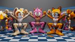  3d_(artwork) a_frame amy_rose bdsm bondage bound cream_the_rabbit digital_media_(artwork) female marine_the_raccoon nude smpthehedgehog sonic_(series) 