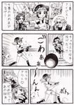  3boys axel_almer bad_id bad_pixiv_id baseball_bat comic excellen_browning gloves greyscale ibis_douglas kyousuke_nanbu monochrome multiple_boys multiple_girls nameless_(rynono09) ratsel_feinshmecker super_robot_wars translation_request 