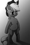  anthrofied applejack_(mlp) black_and_white blush cowboy_hat crying cutie_mark equine female friendship_is_magic greyscale hat horse mammal monochrome my_little_pony nude oze pony solo 