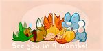  english fennekin froakie gen_6_pokemon linkenlog no_humans nose_bubble pokemon pokemon_(creature) pokemon_(game) pokemon_xy sleeping 