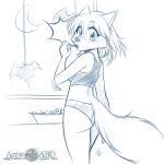  abluedeer candy canid canine clothing female food fox invalid_tag lollipop mammal panties sketch solo surprise underwear 