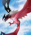  claws cloud flying gen_6_pokemon giren horns legendary_pokemon monster no_humans pokemon pokemon_(creature) sky solo tail wings yveltal 