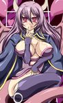  alma_elma breasts cleavage demon_girl horns mon-musu_quest! monster_girl monster_girl_quest purple_hair succubus tail 