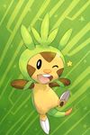  chespin cyzir_visheen gen_6_pokemon no_humans one_eye_closed pokemon pokemon_(creature) solo tail 