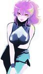  bad_id bad_pixiv_id breasts cleavage freckles gundam gundam_00 highres large_breasts lipstick makeup muto25 nena_trinity orange_eyes purple_hair side_ponytail 