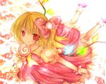 bad_id bad_pixiv_id blonde_hair candy flandre_scarlet food kasuga_sunao ponytail solo tongue touhou wings 