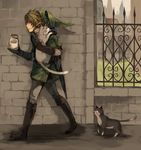  artist_request blonde_hair blue_hair boots cat hat link lowres male_focus master_sword pointy_ears shield solo sword the_legend_of_zelda the_legend_of_zelda:_twilight_princess weapon 