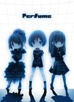  a~chan bad_id bad_pixiv_id blue chibi kashiyuka monochrome multiple_girls nocchi_(perfume) pantyhose perfume shimeko 