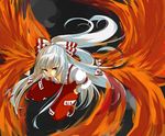  bad_id bad_pixiv_id fire fujiwara_no_mokou long_hair nugaa red_eyes ribbon solo touhou 