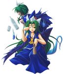  drink dual_persona ghost green_hair hat koto_tsubane long_hair mima multiple_girls short_hair touhou wizard_hat 