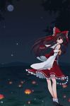  bad_id bad_pixiv_id brown_hair gohei hakurei_reimu long_hair ribbon siva solo touhou 