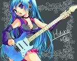  bad_id bad_pixiv_id blue_eyes blue_hair choker guitar hatsune_miku instrument kobanzame long_hair solo vocaloid 