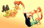  &gt;_&lt; 1girl armbar barefoot bra closed_eyes feet kouno_hikaru lingerie lyrical_nanoha mahou_shoujo_lyrical_nanoha panties ponytail side_ponytail surfboard_(wrestling) takamachi_nanoha triangle_mouth underwear underwear_only wrestling yuuno_scrya 