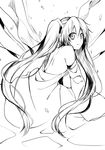  absurdres bad_id bad_pixiv_id greyscale hatsune_miku highres long_hair looking_at_viewer monochrome smile solo very_long_hair vocaloid xinta 