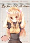  animal_ears bad_id bad_pixiv_id blonde_hair cat_ears dress karase_(shell_shelter) long_hair looking_at_viewer maid maid_headdress orange_eyes red_dress sakura-sou_no_pet_na_kanojo shiina_mashiro solo 