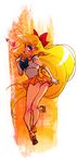  aino_minako ass back_bow bishoujo_senshi_sailor_moon blonde_hair blown_kiss blue_eyes bow choker elbow_gloves full_body gloves hair_bow half_updo heart long_hair magical_girl orange_choker orange_sailor_collar orange_skirt peach_moerk red_bow sailor_collar sailor_senshi_uniform sailor_venus skirt solo transparent_background very_long_hair white_gloves 