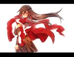  bad_id bad_pixiv_id black_hair blush hair_ornament hairclip jacket kagerou_project kuboo long_hair red_scarf scarf school_uniform solo tateyama_ayano tears toumei_answer_(vocaloid) track_jacket 