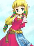  blonde_hair blue_eyes long_hair pointy_ears princess_zelda smile solo tendoast the_legend_of_zelda the_legend_of_zelda:_skyward_sword 