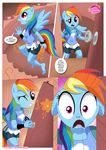  &lt;3 bike_shorts comic door door_knob equine flying friendship_is_magic hair multi-colored_hair my_little_pony pegasus rainbow_dash_(mlp) shocked surprise tagme unknown_artist wings 